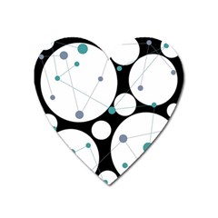 Decorative Circles - Blue Heart Magnet by Valentinaart