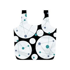 Decorative Circles - Blue Full Print Recycle Bags (s)  by Valentinaart