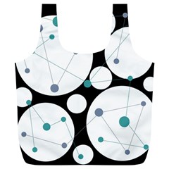 Decorative Circles - Blue Full Print Recycle Bags (l)  by Valentinaart