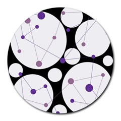 Decorative Circles - Purple Round Mousepads by Valentinaart