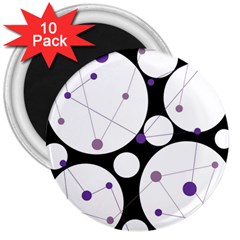 Decorative Circles - Purple 3  Magnets (10 Pack)  by Valentinaart