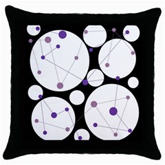 Decorative Circles - Purple Throw Pillow Case (black) by Valentinaart