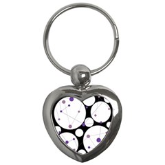 Decorative Circles - Purple Key Chains (heart)  by Valentinaart