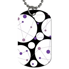 Decorative Circles - Purple Dog Tag (one Side) by Valentinaart