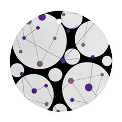 Decorative Circles - Purple Round Ornament (two Sides) 