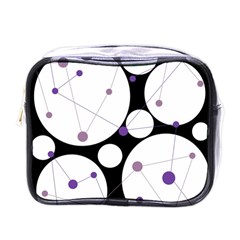 Decorative Circles - Purple Mini Toiletries Bags by Valentinaart