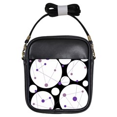 Decorative Circles - Purple Girls Sling Bags by Valentinaart