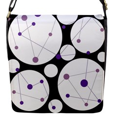 Decorative Circles - Purple Flap Messenger Bag (s) by Valentinaart