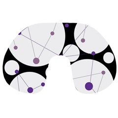 Decorative Circles - Purple Travel Neck Pillows by Valentinaart