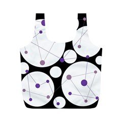 Decorative Circles - Purple Full Print Recycle Bags (m)  by Valentinaart