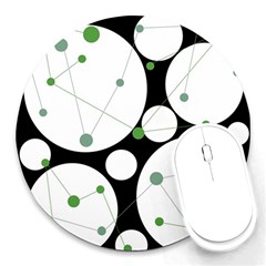 Decorative Circles - Green Round Mousepads by Valentinaart