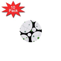 Decorative Circles - Green 1  Mini Buttons (10 Pack)  by Valentinaart