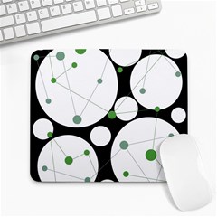 Decorative Circles - Green Large Mousepads by Valentinaart