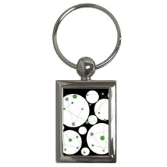 Decorative Circles - Green Key Chains (rectangle) 