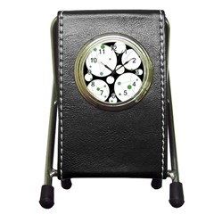 Decorative Circles - Green Pen Holder Desk Clocks by Valentinaart