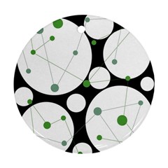 Decorative Circles - Green Round Ornament (two Sides) 