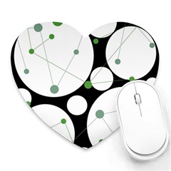 Decorative Circles - Green Heart Mousepads by Valentinaart