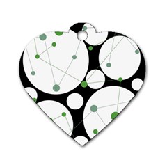 Decorative Circles - Green Dog Tag Heart (one Side) by Valentinaart