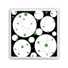 Decorative Circles - Green Memory Card Reader (square)  by Valentinaart