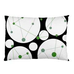 Decorative Circles - Green Pillow Case (two Sides) by Valentinaart