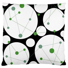 Decorative Circles - Green Large Cushion Case (one Side) by Valentinaart