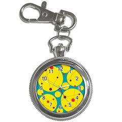 Yellow And Green Decorative Circles Key Chain Watches by Valentinaart