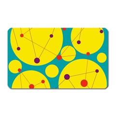 Yellow And Green Decorative Circles Magnet (rectangular) by Valentinaart