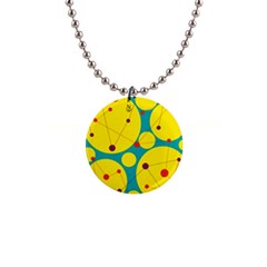 Yellow And Green Decorative Circles Button Necklaces by Valentinaart