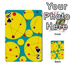 Yellow And Green Decorative Circles Playing Cards 54 Designs  by Valentinaart