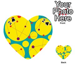 Yellow And Green Decorative Circles Playing Cards 54 (heart)  by Valentinaart