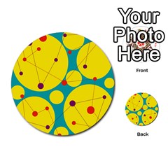 Yellow And Green Decorative Circles Multi-purpose Cards (round)  by Valentinaart