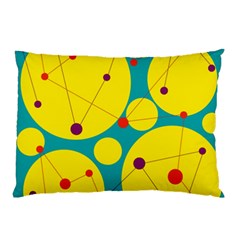 Yellow And Green Decorative Circles Pillow Case by Valentinaart