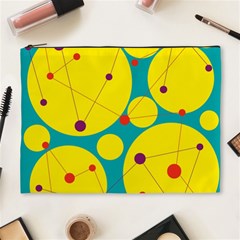 Yellow And Green Decorative Circles Cosmetic Bag (xl) by Valentinaart