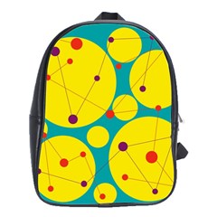 Yellow And Green Decorative Circles School Bags(large)  by Valentinaart