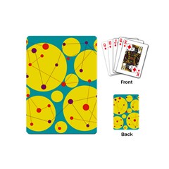 Yellow And Green Decorative Circles Playing Cards (mini)  by Valentinaart