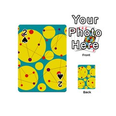 Yellow And Green Decorative Circles Playing Cards 54 (mini)  by Valentinaart