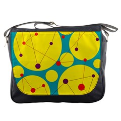 Yellow And Green Decorative Circles Messenger Bags by Valentinaart