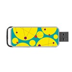 Yellow and green decorative circles Portable USB Flash (Two Sides) Front