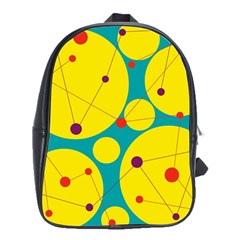 Yellow And Green Decorative Circles School Bags (xl)  by Valentinaart