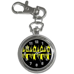 Yellow Abstract Pattern Key Chain Watches by Valentinaart