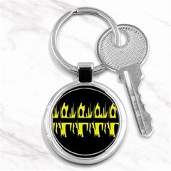 Yellow Abstract Pattern Key Chains (round)  by Valentinaart