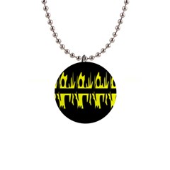 Yellow Abstract Pattern Button Necklaces by Valentinaart