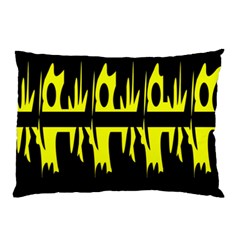 Yellow Abstract Pattern Pillow Case by Valentinaart