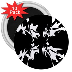 Black And White Pattern 3  Magnets (10 Pack)  by Valentinaart