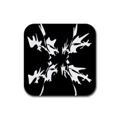 Black And White Pattern Rubber Coaster (square)  by Valentinaart