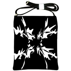 Black And White Pattern Shoulder Sling Bags by Valentinaart