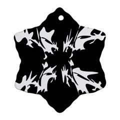 Black And White Pattern Snowflake Ornament (2-side) by Valentinaart