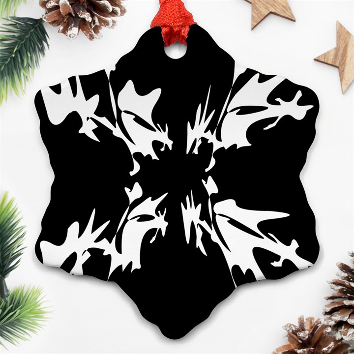 Black and white pattern Snowflake Ornament (2-Side)