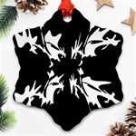 Black and white pattern Snowflake Ornament (2-Side) Back