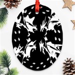 Black and white pattern Oval Filigree Ornament (2-Side)  Back